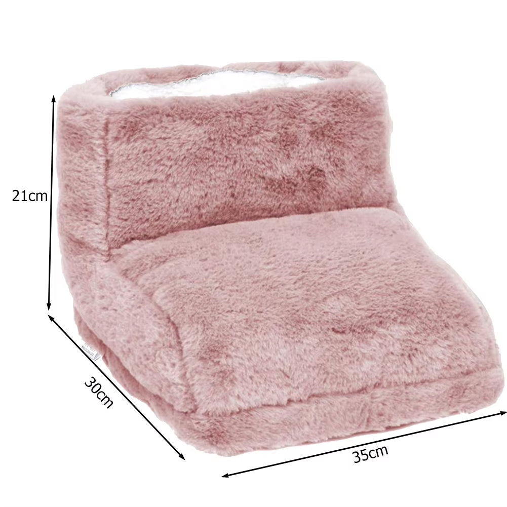 Electric Foot Warmer Double Feet Slippers USB Charging Foot Warm Pads Detachable Foot Stove Soft Plush for Home Bedroom Sleeping
