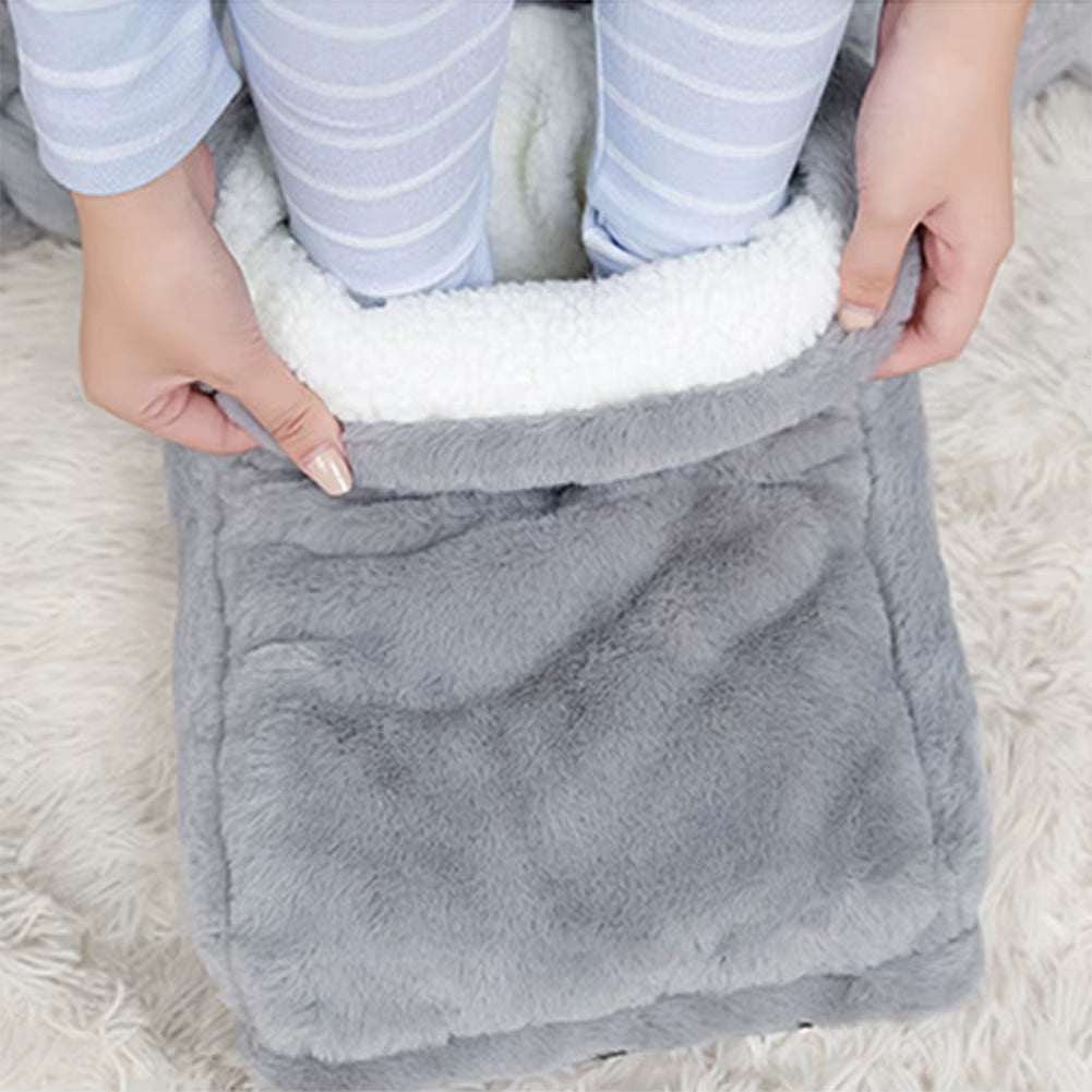 Electric Foot Warmer Double Feet Slippers USB Charging Foot Warm Pads Detachable Foot Stove Soft Plush for Home Bedroom Sleeping
