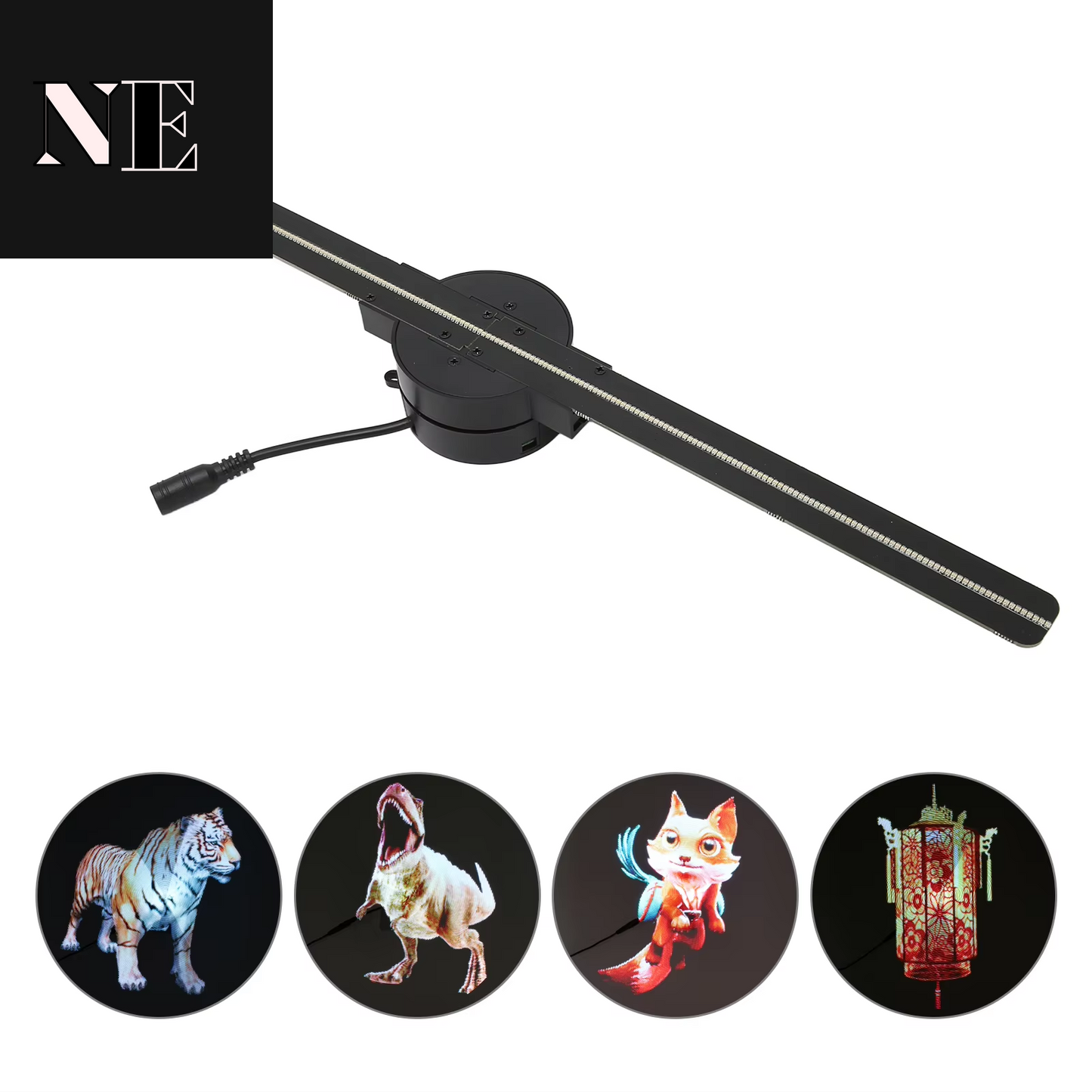 3D Hologram Fan 16.5In 2000X224 Wifi 3D Projector with 224 LED Light Beads for Business Store Advertising
