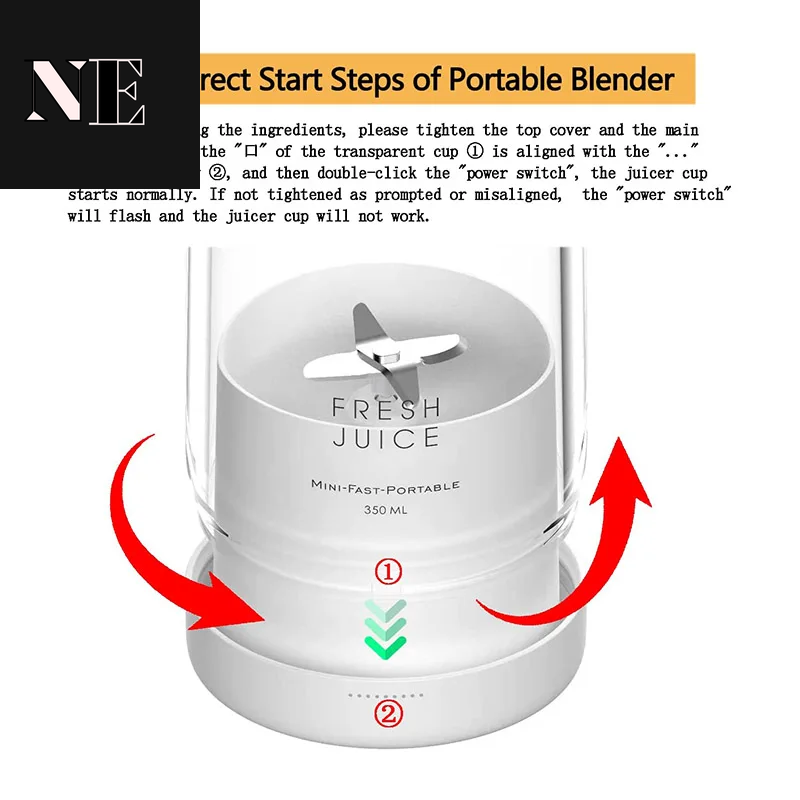 Mini Portable Juicer Blender Electric Fruit Home Use Travel Wireless Charging Multifunctional Juice Maker Machine
