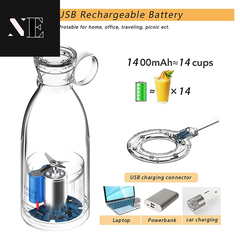 Mini Portable Juicer Blender Electric Fruit Home Use Travel Wireless Charging Multifunctional Juice Maker Machine