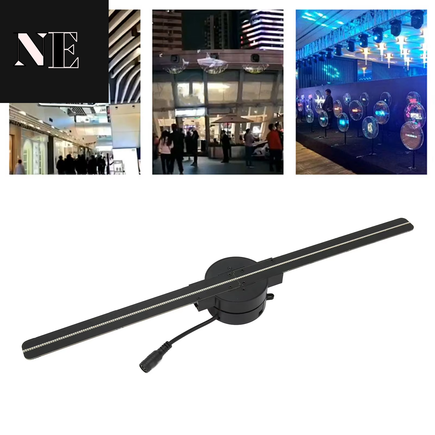 3D Hologram Fan 16.5In 2000X224 Wifi 3D Projector with 224 LED Light Beads for Business Store Advertising