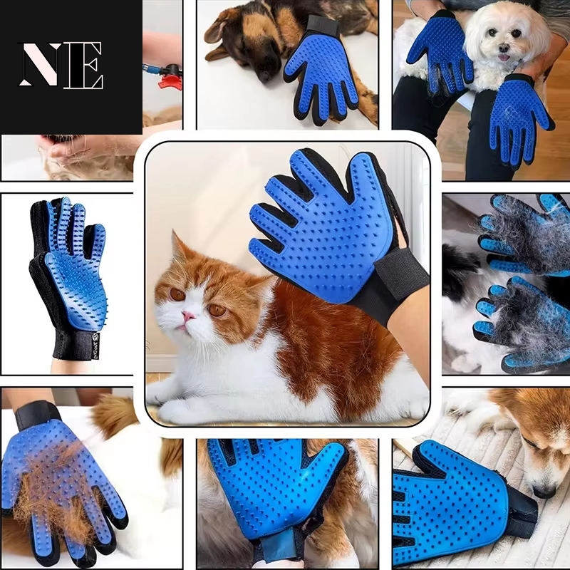 Pet Hair Remover Shower Gloves Puppy Cats Bath Brush Cleaning Silicone Comb Glove Massage Grooming Dogs Supplies