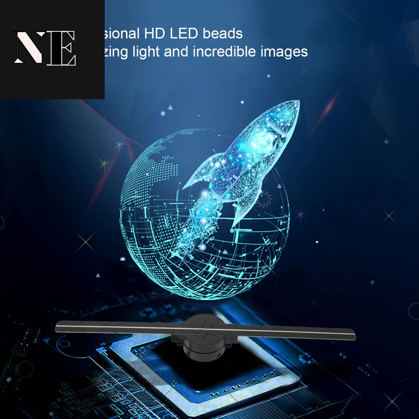 3D Hologram Fan 16.5In 2000X224 Wifi 3D Projector with 224 LED Light Beads for Business Store Advertising