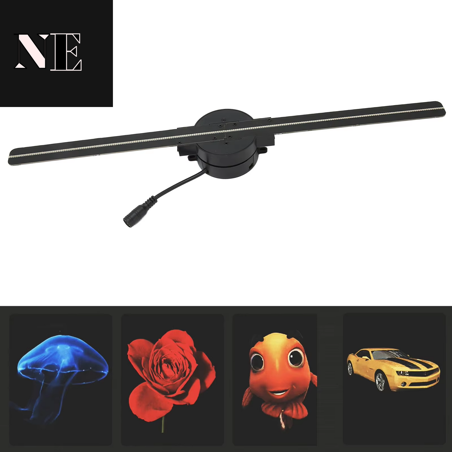 3D Hologram Fan 16.5In 2000X224 Wifi 3D Projector with 224 LED Light Beads for Business Store Advertising